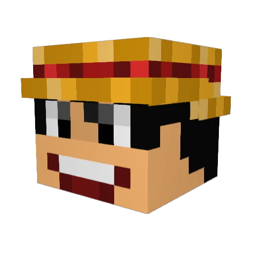 Astroweasels Minecraft avatar head, 3D render