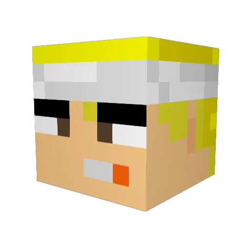 Asturo Minecraft avatar head, 3D render