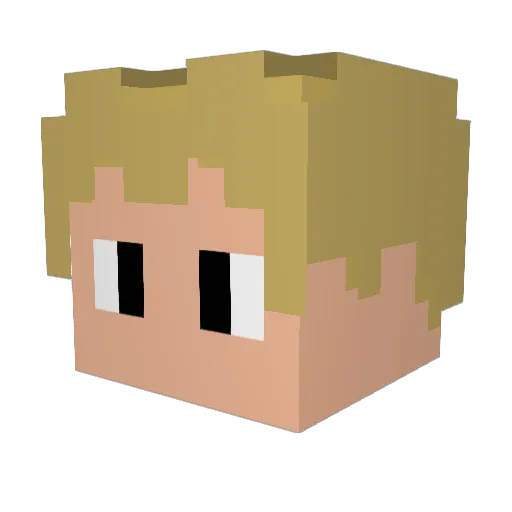 Asui68 Minecraft avatar head, 3D render