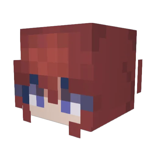 Asuka002 Minecraft avatar head, 3D render