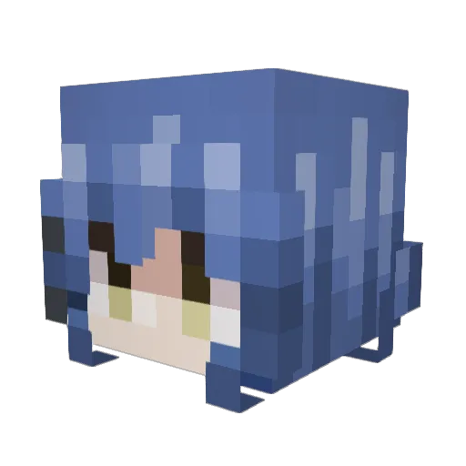 Asuka753 Minecraft avatar head, 3D render