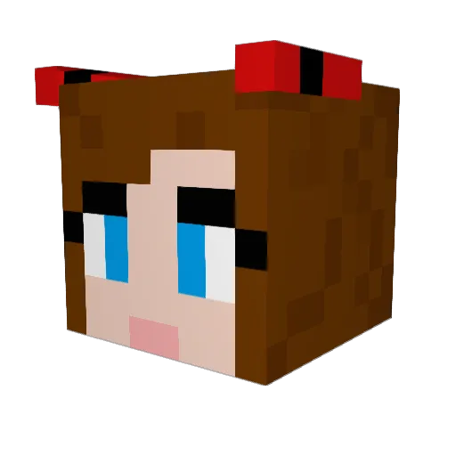 AsukaSoryu Minecraft avatar head, 3D render