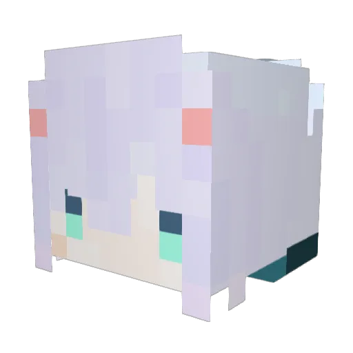 Asukaaaa Minecraft avatar head, 3D render