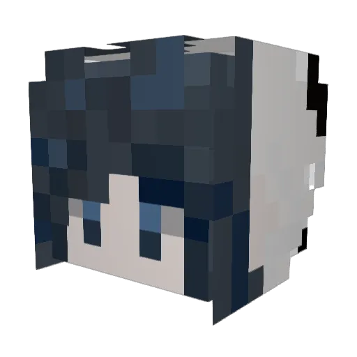 Asukacchi Minecraft avatar head, 3D render