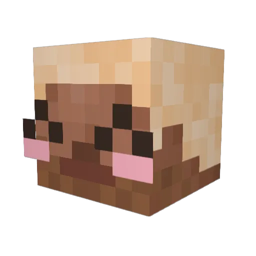 Asukiato Minecraft avatar head, 3D render