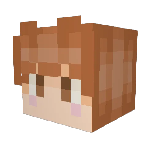Asulas Minecraft avatar head, 3D render