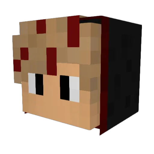 Asumanoo Minecraft avatar head, 3D render