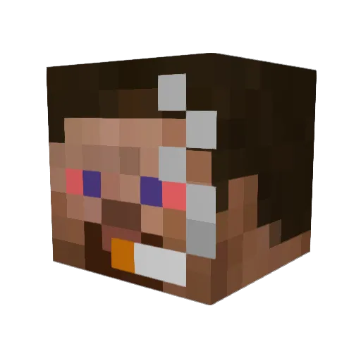 Asumm Minecraft avatar head, 3D render