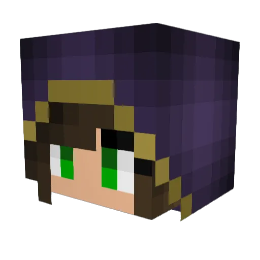 AsunaAboshi Minecraft avatar head, 3D render