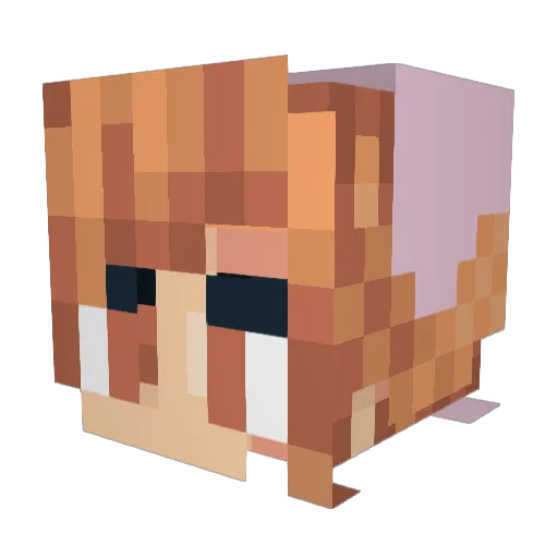 AsunaSMH Minecraft avatar head, 3D render