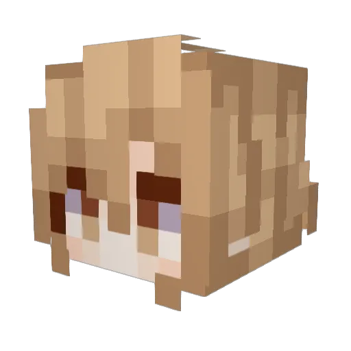AsunaY Minecraft avatar head, 3D render