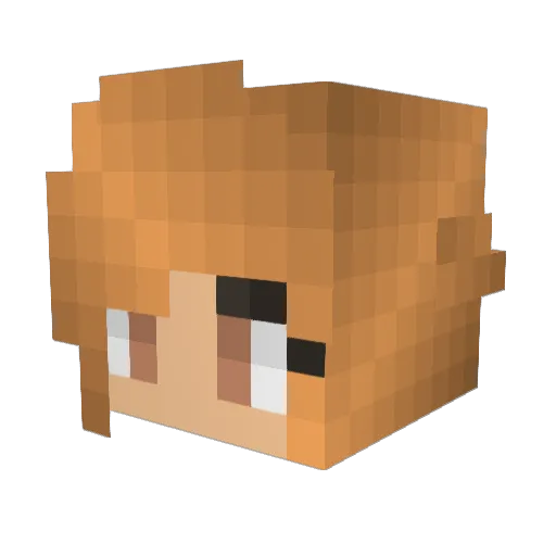 AsunaYuki Minecraft avatar head, 3D render