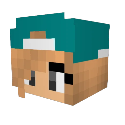 Asunax33 Minecraft avatar head, 3D render