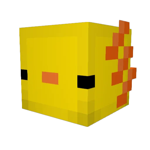 Asunnyang Minecraft avatar head, 3D render