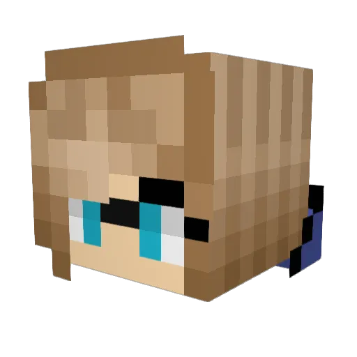 AsureLuna Minecraft avatar head, 3D render