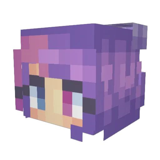 Asury Minecraft avatar head, 3D render