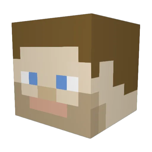 Asus57 Minecraft avatar head, 3D render