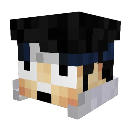 Asutenn Minecraft avatar head, 3D render