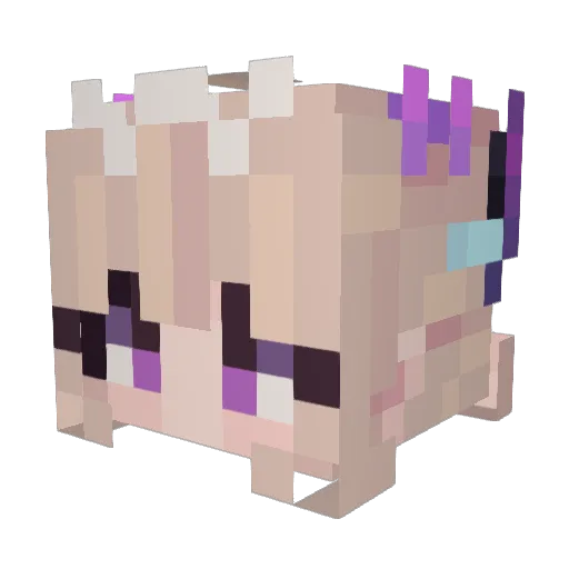 AsutoG Minecraft avatar head, 3D render