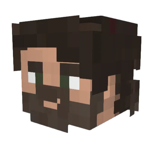 Asuzuki Minecraft avatar head, 3D render