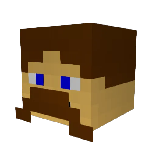 Asver Minecraft avatar head, 3D render