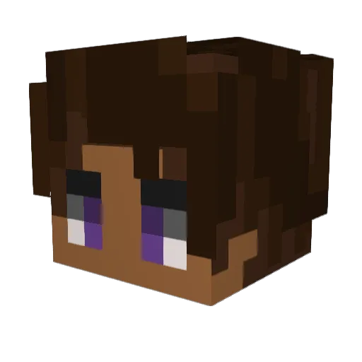 Aswiru Minecraft avatar head, 3D render