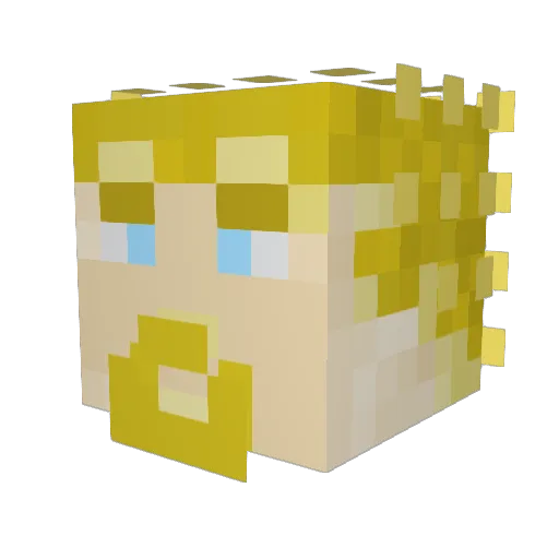 Asxeladd Minecraft avatar head, 3D render