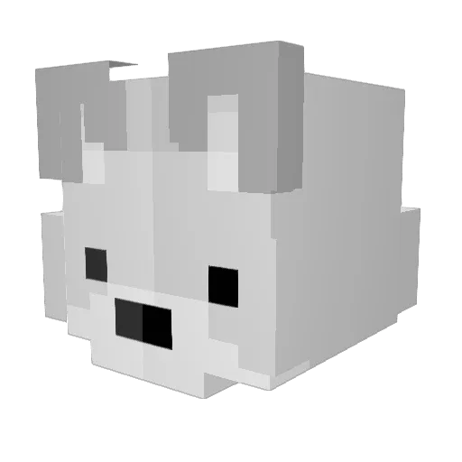 Asydary Minecraft avatar head, 3D render