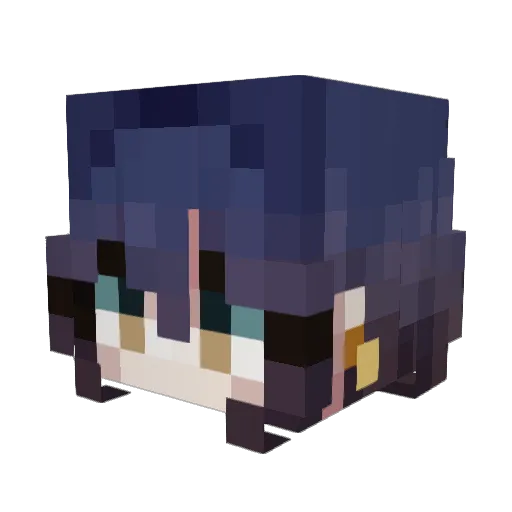 Asyuwaja Minecraft avatar head, 3D render