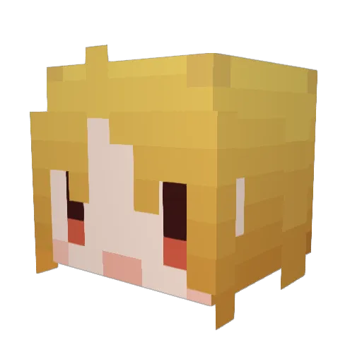 At0chan Minecraft avatar head, 3D render