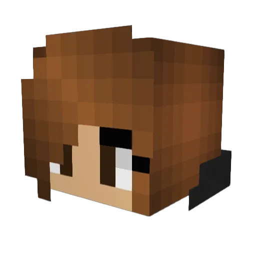 At0miCo Minecraft avatar head, 3D render