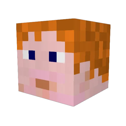 Ataccot Minecraft avatar head, 3D render