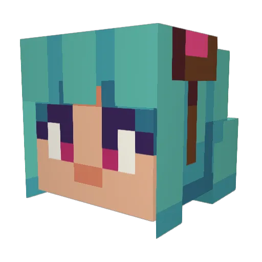 Atane_ Minecraft avatar head, 3D render