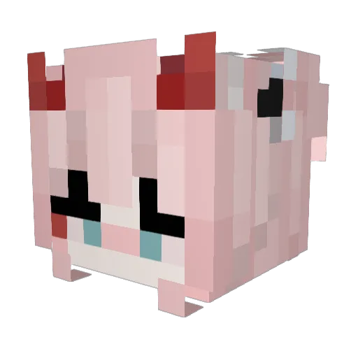 Atarashii Minecraft avatar head, 3D render