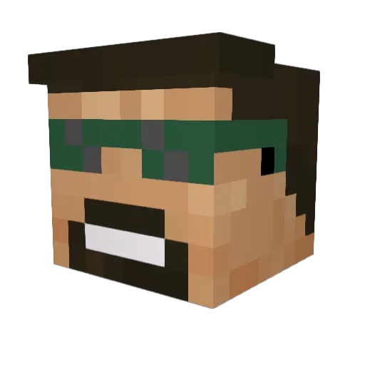 Atatschinone Minecraft avatar head, 3D render