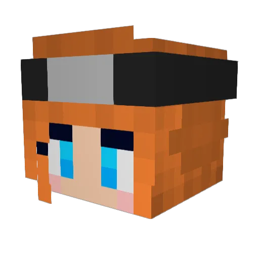 Atcon Minecraft avatar head, 3D render