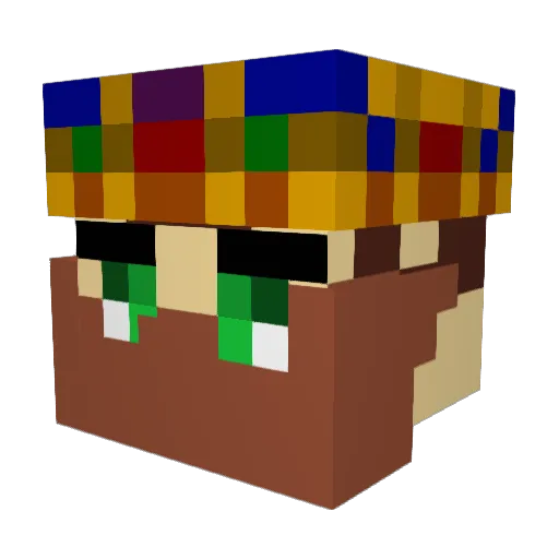 Atcraftcito Minecraft avatar head, 3D render