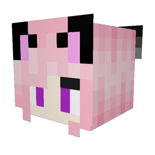 Ateriya Minecraft avatar head, 3D render