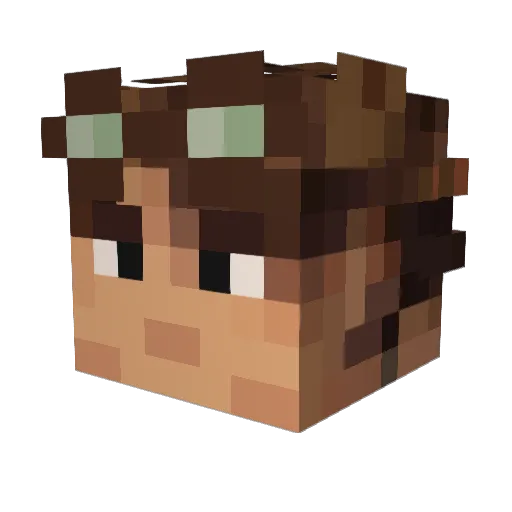 Ateyes_ Minecraft avatar head, 3D render