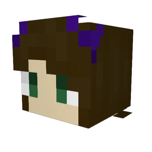 Atharotess Minecraft avatar head, 3D render