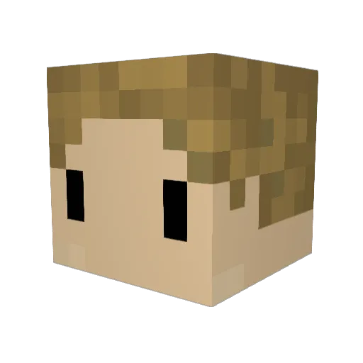 Athed Minecraft avatar head, 3D render