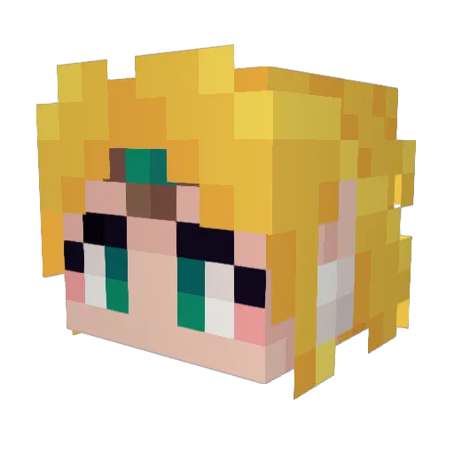 Athena08 Minecraft avatar head, 3D render