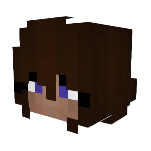 AthenaBlu Minecraft avatar head, 3D render