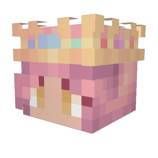 Athenea_ Minecraft avatar head, 3D render