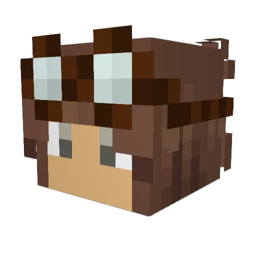 Athennah Minecraft avatar head, 3D render