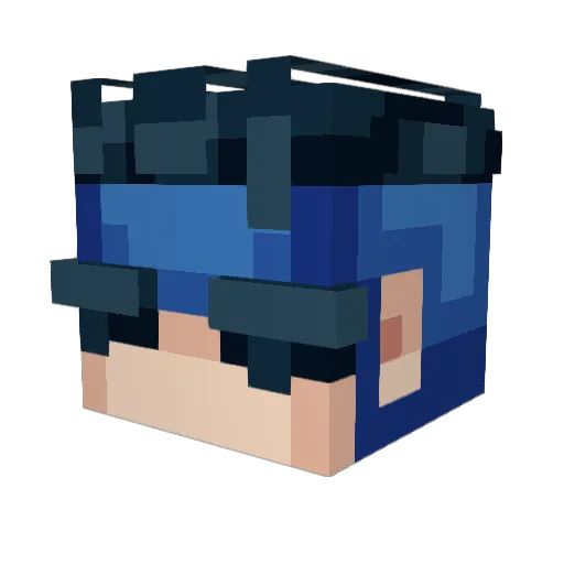 Athletical Minecraft avatar head, 3D render