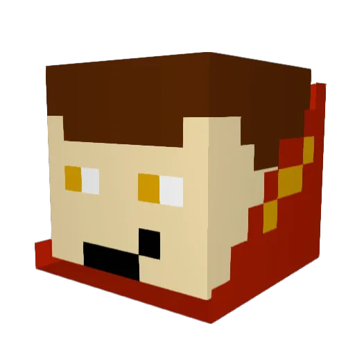 Athomicos Minecraft avatar head, 3D render