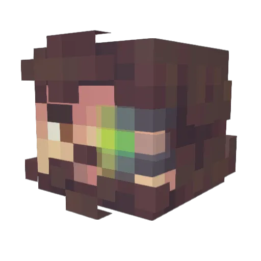 Atilinha Minecraft avatar head, 3D render