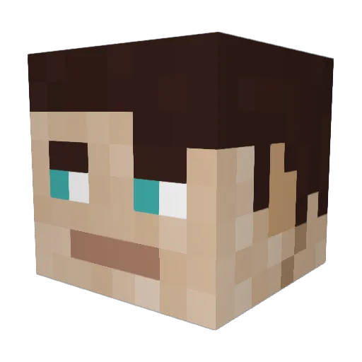 Atlaaxs Minecraft avatar head, 3D render