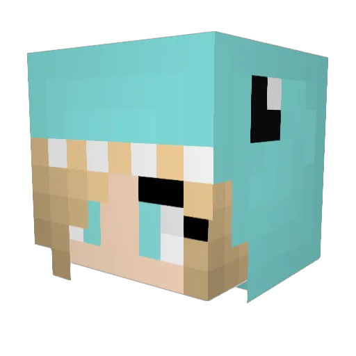 AtlantiSam Minecraft avatar head, 3D render